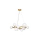 9028856 Висечка светилка ODILLIA LED 11XG9 Златен Метал и Опално Стакло Nova Luce 